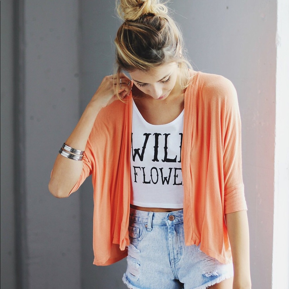 Box Cardigan / Peach